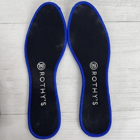 Rothy’s Ballet Flats Shoes Size 7.5 Citron Ribbon Stripe Gray Yellow Retired - Picture 12 of 13